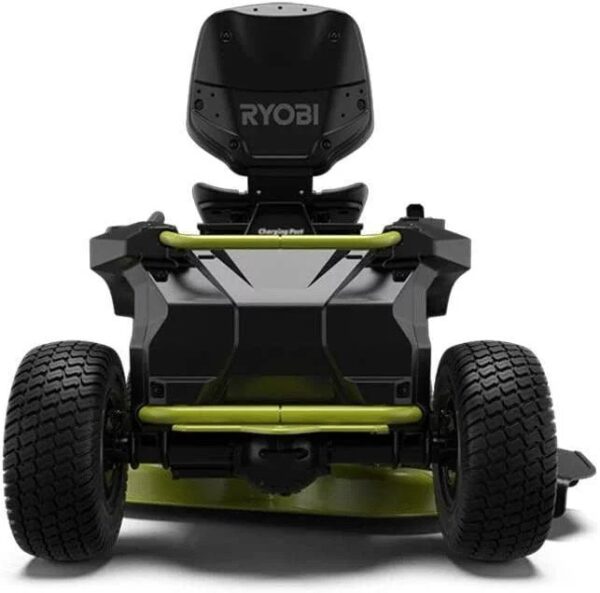 Electric Cordless Riding Lawn Mower with Steering Wheel Control