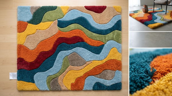 Modern Machine Tufted Wool Carpet Designer Non-Slip Eco-Friendly Soft & Durable Rug for Home Decor