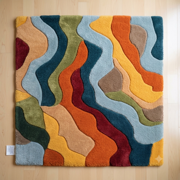 Modern Machine Tufted Wool Carpet Designer Non-Slip Eco-Friendly Soft & Durable Rug for Home Decor