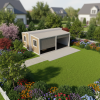 Factory Customized Outdoor Warehouse Workshop Garden Prefab Container Garden Car Shed Garage Shelter House with Door Roller