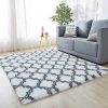 Grid Ultra Soft Large Plush Shaggy Faux Fur Carpet Rugs Non-Skid Bedroom Living Room Rug for Kids Playroom Home Decor
