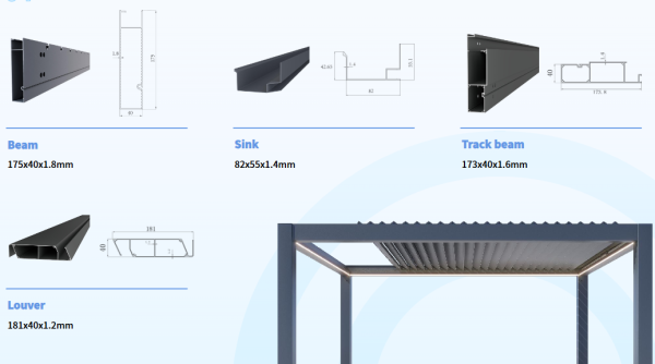 Modern Aluminum Pergola Outdoor Patio Gazebo Waterproof Motorized Roof Adjustable Louver Garden Shade Windproof Structure