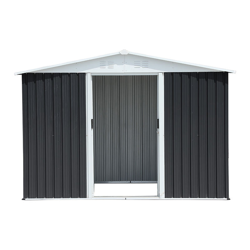 Outdoor Durable Metal Storage Shed with Hinge Doors Waterproof & Easily Assembled for Backyard Tool Storage